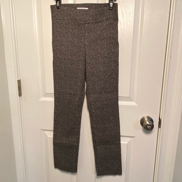 MARGARET M Pants Womens Medium SLIMMING SYLVIE BLACK office career fall print - Picture 3 of 7